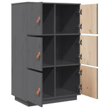 Highboard Grey 67x40x108.5 cm Solid Wood Pine 820174
