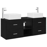 Bathroom Cabinet Set 3 pcs Black Oak 49.5 x 41 x 63 cm 3405820