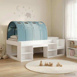Bed with Tunnel 4 pcs White and Light Blue Engineered Wood 3423582