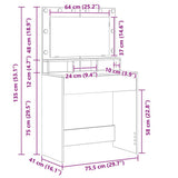 Dressing Table White 78.5 x 41 x 135 cm Engineered Wood 865109