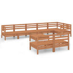 ZNTS 9 Piece Garden Lounge Set Solid Wood Pine Honey Brown 3082892