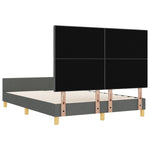 ZNTS Bed Frame Dark Grey 160x200 cm Fabric 3344740