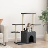 Cat Tree with Sisal Scratching Posts Dark Grey 97.5 cm 172051