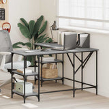 Desk Grey Sonoma 139x139x75 cm Engineered Wood 837595