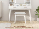 Elegant Dressing Table, with LED Mirror - White T3398P378101