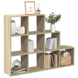 Room Divider Bookcase 3-Tier Sonoma Oak 137.5x29x103.5 cm Engineered Wood 857978