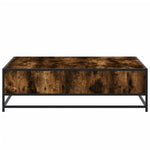 ZNTS Coffee Table Smoked Oak 100x100x30 cm Engineered Wood and Metal 848776