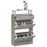 Shoe Cabinet Concrete Grey 63x24x104 cm Engineered Wood 342565