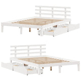 Bed Frame with Drawers without Mattress White 140x200 cm 3302011