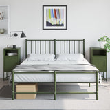 ZNTS Bedside Cabinets 2 pcs Olive Green 36x39x78 cm Steel 846575