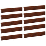 Garden Cover Profile 10 pcs 100 x 6 x 15 cm Weathering Steel 8012961