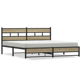 Metal Bed Frame without Mattress Sonoma Oak 180x200 cm Super King 3308499