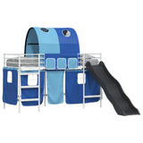 Kids'Loft Bed Frame White and Blue 100 x 190 cm Metal 42020861
