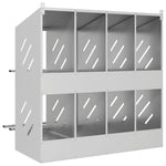 ZNTS Chicken Nesting Box with 8 Compartments Galvanized Silver Metal 864350