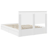 Storage Bed with Headboard White 140 x 190 cm Engineered Wood 3411208