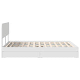 Storage Bed with Headboard White 160 x 200 cm Engineered Wood 3412255