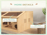 Hamster Cage, Wooden Small Animal Cage for Gerbils, Mice w/ Suspension Bridge, Openable Top, Hut, 85 T3398P350091