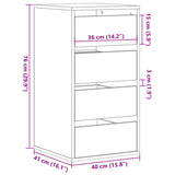 Corner Chest of Drawers White 40x41x76 cm Engineered Wood 852861