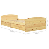Bed Frame with 2 Drawers without Mattress 90x200 cm 322154