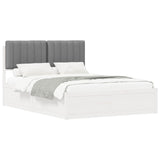 Bed Frame with Upholstered Headboard Light Grey 140 x 190 cm 3398238