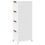 Stackable Storage Box with Wheels 4-Tier 28 L 48x29.5x112.5 cm 4012371