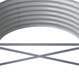Garden Raised Bed Galvanised Steel 440x80x36 cm Grey 318934