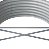 Garden Raised Bed Galvanised Steel 368x80x36 cm Grey 318929