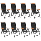 ZNTS 9 Piece Garden Dining Set Aluminium Black 3070627