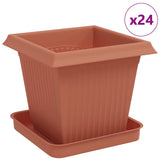 Plant Pots 24 pcs Brick Red 16 x 16 x 14 cm Plastic 3403304