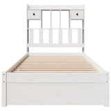 Bookcase Bed without Mattress White 90x200cm Solid Wood Pine 3322414