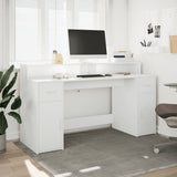 Desk with LED Lights White 160x55x91 cm Engineered Wood 3309429