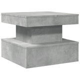 ZNTS Coffee Table with LED Lights Concrete Grey 50x50x40 cm 839843