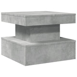 Coffee Table with LED Lights Concrete Grey 50x50x40 cm 839843