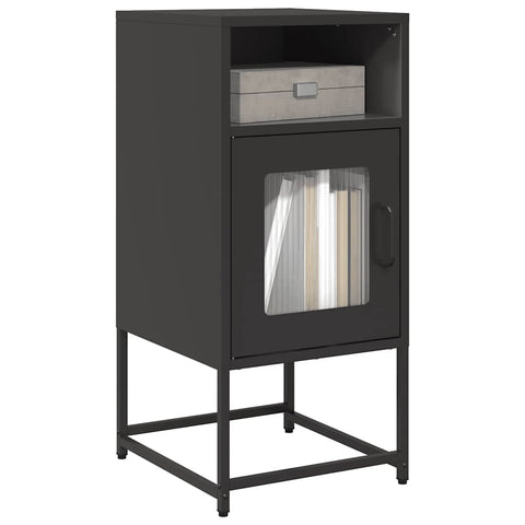 ZNTS Bedside Cabinet Black 36x39x78 cm Cold-rolled Steel 853410