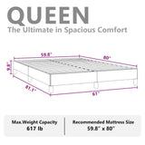 Bed Frame without Mattress Light Grey 152x203 cm Queen Fabric 346761