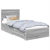 Bed Frame with Drawer Grey Sonoma 90 x 190 cm Engineered Wood 3408313