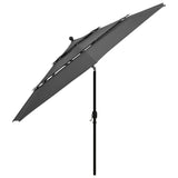 3-Tier Garden Parasol with Aluminium Pole Anthracite 3.5 m 313878