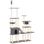 ZNTS Cat Tree with Sisal Scratching Posts Dark Grey 279 cm 171617