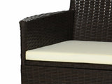 2 Pieces Outdoor PE Rattan Dining Chairs Set with Cushion, Garden Armchair with Armrests, High T3398P320070