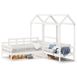 Day Bed and Bench Set with Roof without Mattress White 80x200 cm 3282309