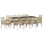 Garden Dining Set 11 pcs Beige Poly rattan 3334886