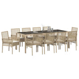 Garden Dining Set 11 pcs Beige Poly rattan 3334886
