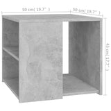 Side Table Concrete Grey 50x50x45 cm Engineered Wood 806386