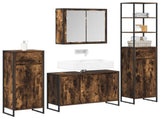 Bathroom Furniture Set with Drawer Smoked Oak Engineered Wood 3403048