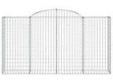 Arched Gabion Baskets 9 pcs 200x30x140/160 cm Galvanised Iron 3146159