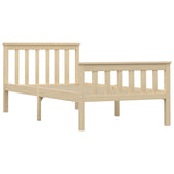 Bed Frame without Mattress Natural Solid Pinewood 100x200 cm 283221
