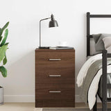 Bedside Cabinet Brown Oak 38x35x56 cm Engineered Wood 815325