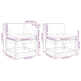 6 Piece Garden Sofa Set with Cushions White Solid Wood Pine 3217026