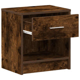 Bedside Cabinets 2 pcs with Drawer Smoked Oak 39x28x41 cm 858758