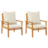 Garden Sofa Chair 2pcs with Cushion Solid Wood Acacia 366375